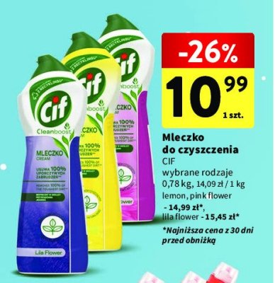 Mleczko do czyszczenia z mikrokryształkami lemon Cif cream promocja