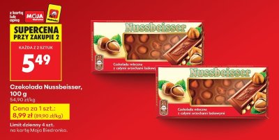 Czekolada mleczna z całymi orzechami laskowymi promocja w Biedronka