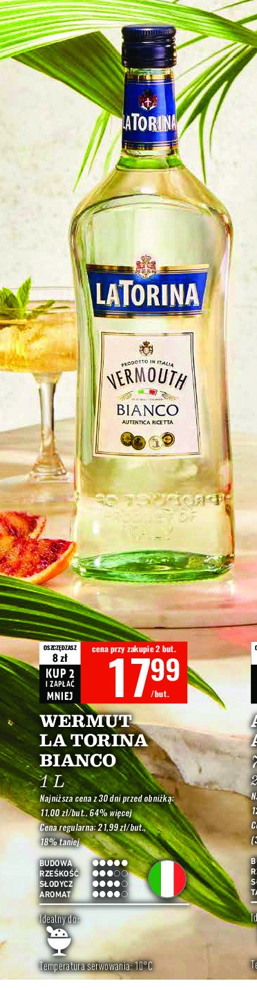 Vermouth LA TORINA BIANCO promocja w Biedronka
