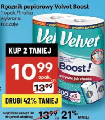 Ręcznik papierowy Velvet Boost promocja w Delikatesy Centrum