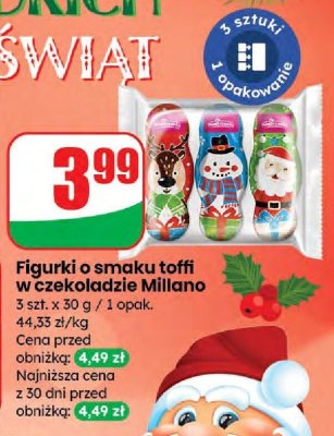 Figurki o smaku toffi w czekoladzie Millano promocja w Dino