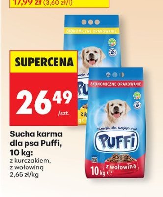 Sucha karma dla psa Puffi, 10 kg promocja w Biedronka