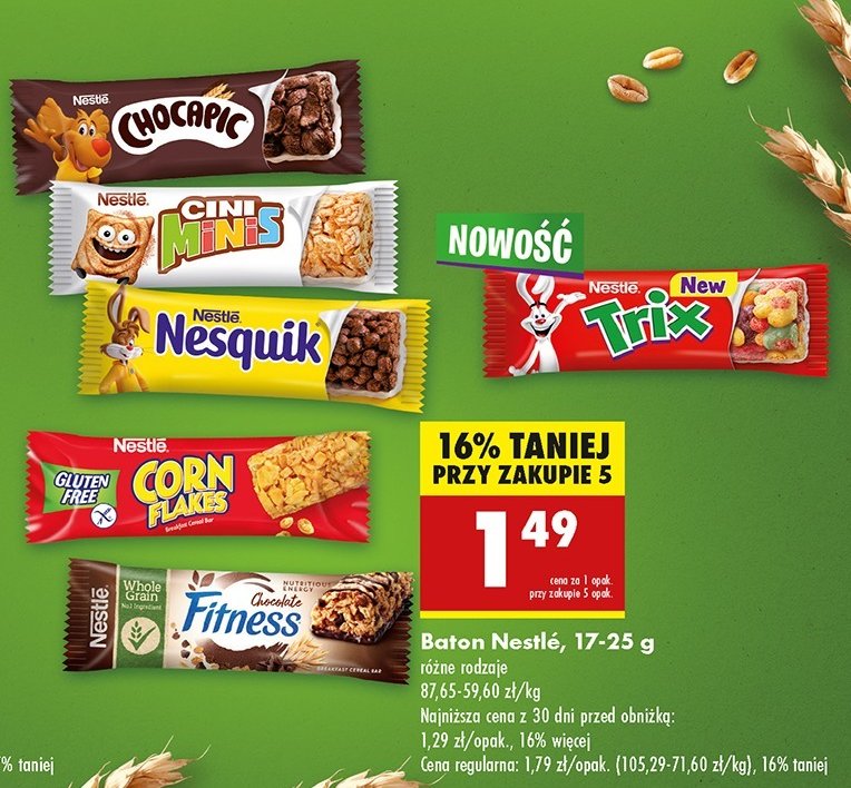 Baton milk chocolate FITNESS DELICE (NESTLE) Nestle fitness promocja w Biedronka