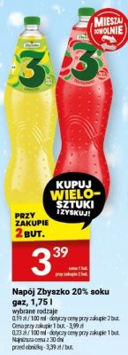 Napój Zbyszko 20% soku gaz., 1,75 l promocja w Twój Market
