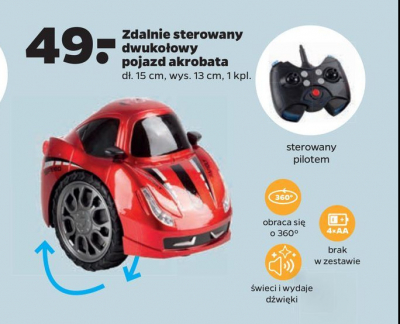 Pojazd dwuko艂owy akrobata zdalnie sterowany promocja