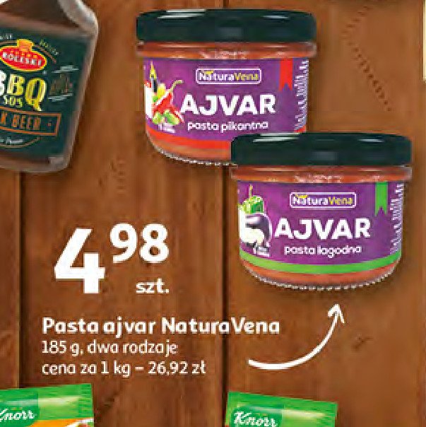 Ajvar pasta paprykowo-bakłażanowa pikantna Naturavena promocja