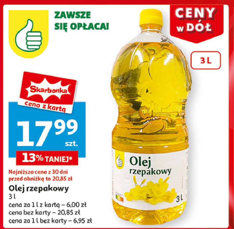 Olej uniwersalny rzepakowy Podniesiony kciuk promocja