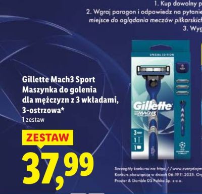 Maszynka do golenia Mach3 Sport + 3 wkłady promocja w Lidl