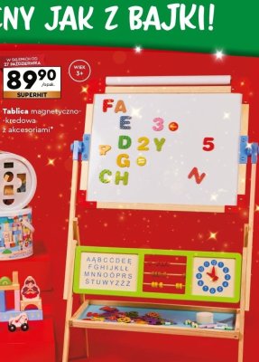 Tablica magnetyczno-kredowa z akcesoriami promocja w Biedronka