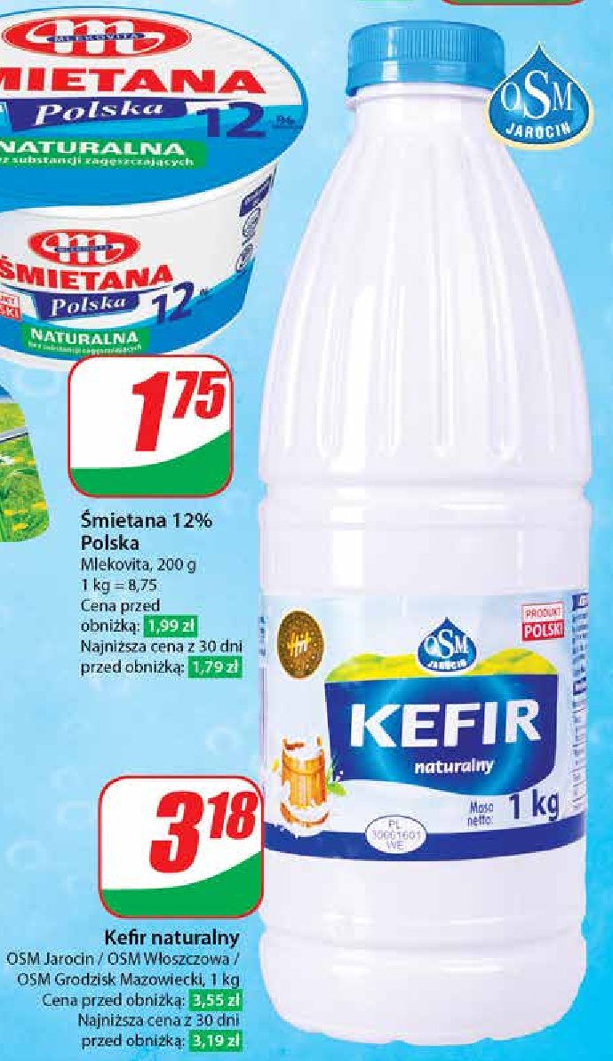 Kefir naturalny Osm jarocin promocja w Dino