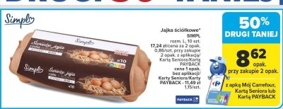Jajka ściółkowe SIMPL promocja w Carrefour