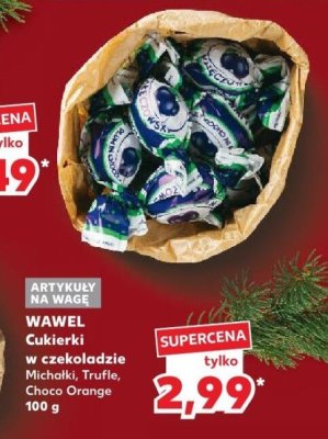 Cukierki w czekoladzie Michałki, Trufle, Choco Orange WAWEL promocja w Kaufland