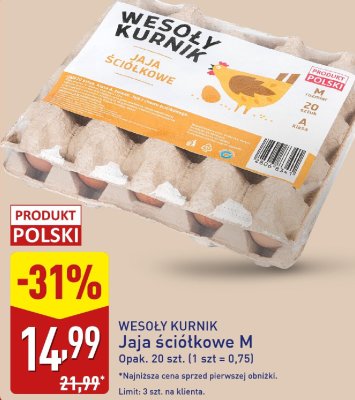 Jaja ściółkowe Wesoły Kurnik M promocja w Aldi