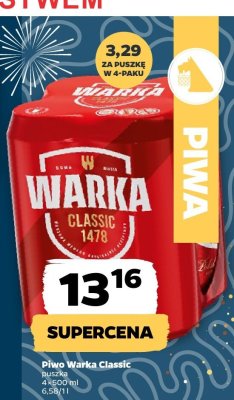 Piwo Warka Classic promocja w Netto