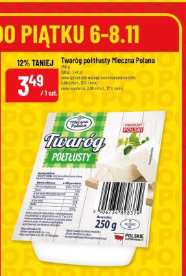 Twaróg półtłusty Mleczna Polana promocja w POLOmarket