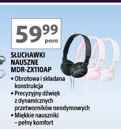 Słuchawki mdrzx110ap black Sony promocja w Auchan