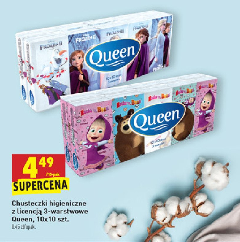 Chusteczki higieniczne kraina lodu Queen promocja