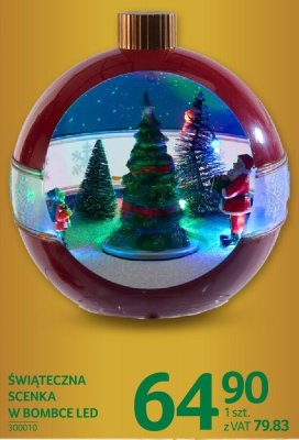Świąteczna scenka w bombce LED promocja w Selgros