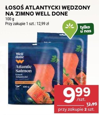 Łosoś atlantycki wędzony na zimno Well Done promocja w Stokrotka