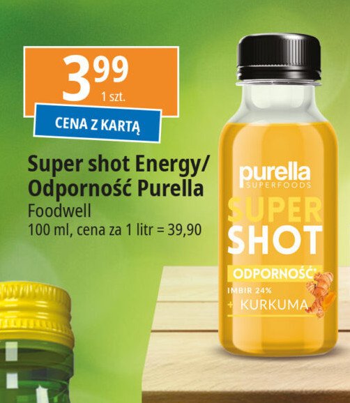 Napój super shot odporność Purella superfoods Purella food promocja w Leclerc