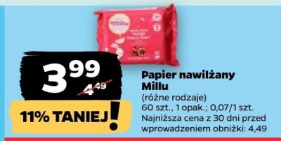 Papier nawilżany Miliu (różne rodzaje) promocja w Netto