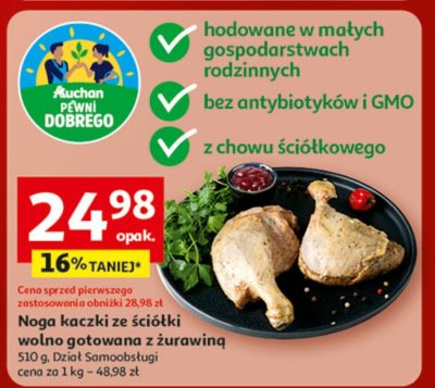 Noga kaczki ze ściółki wolno gotowana z żurawing promocja w Auchan
