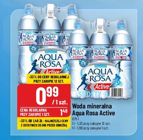 Woda niegazowana active Aqua rosa promocja