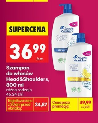 Szampon do włosów Head&Shoulders, różne rodzaje promocja w Biedronka