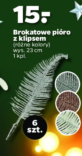Pi贸ro brokatowe z klipsem 23 cm promocja