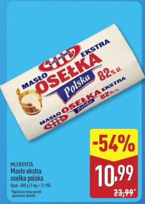 Masło ekstra osełka polska Mlekovita promocja w Aldi