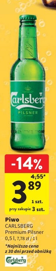 Piwo Carlsberg export premium pilsner promocja w Intermarche