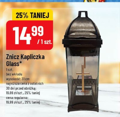 Znicz Kapliczka Glass bez wkładu promocja w POLOmarket