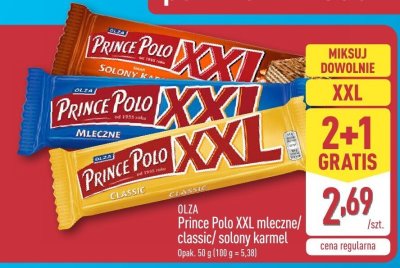 Wafel Prince Polo XXL solony karmel 2+1 gratis promocja w Aldi