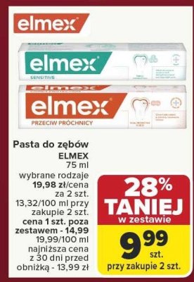 Pasta do zębów ELMEX 75 ml wybrane rodzaje promocja w Carrefour