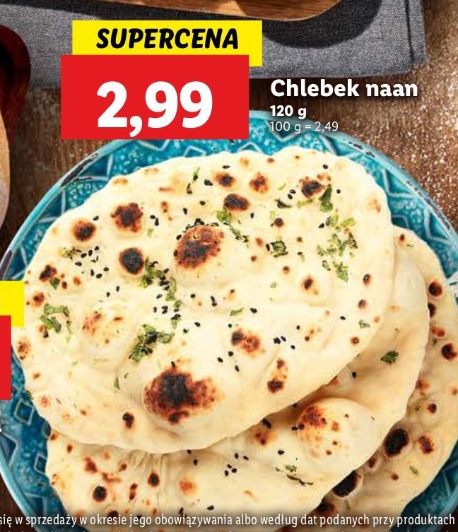 Chlebek naan promocja w Lidl