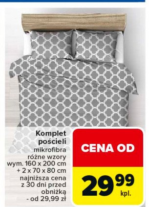 Komplet pościeli z mikrofibry 160 x 200 xm + 2x 70 x 80 cm promocja w Carrefour Market