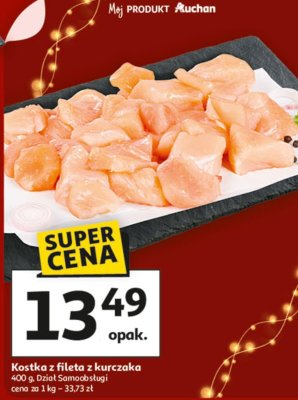 Kostka z fileta z kurczaka promocja w Auchan