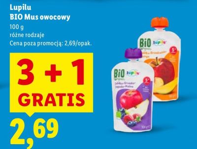 Mus owocowy Lupilu BIO owoce + warzywa promocja w Lidl