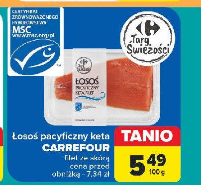 Łosoś pacyficzny keta filet Carrefour targ świeżości promocja