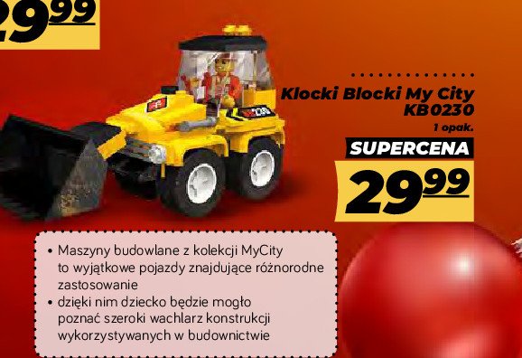 Klocki mini spychacz kb0230 BLOCKI MY CITY promocja