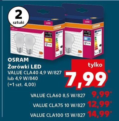 Żarówki LED VALUE CLA40 4.9 W/827 lub 4.9 W/840 promocja w Kaufland