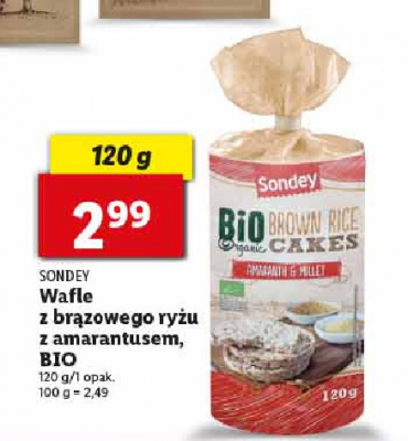 Wafle z br膮zowego ry偶u z amarantusem bio Sondey promocja
