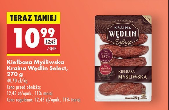 Kiełbasa myśliwska Kraina wędlin select promocja