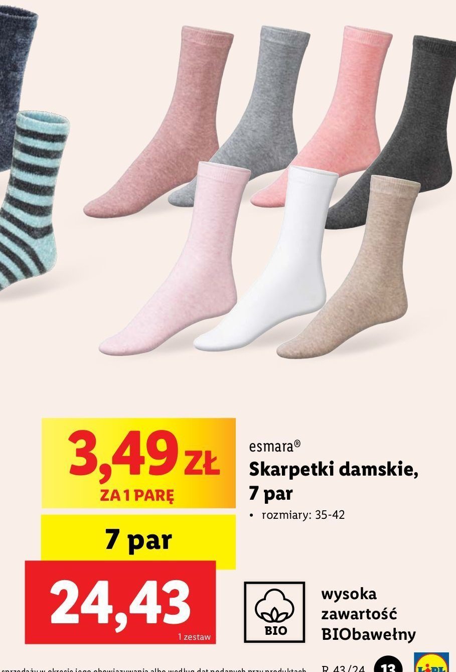 Skarpety damskie 35-42 Esmara promocja