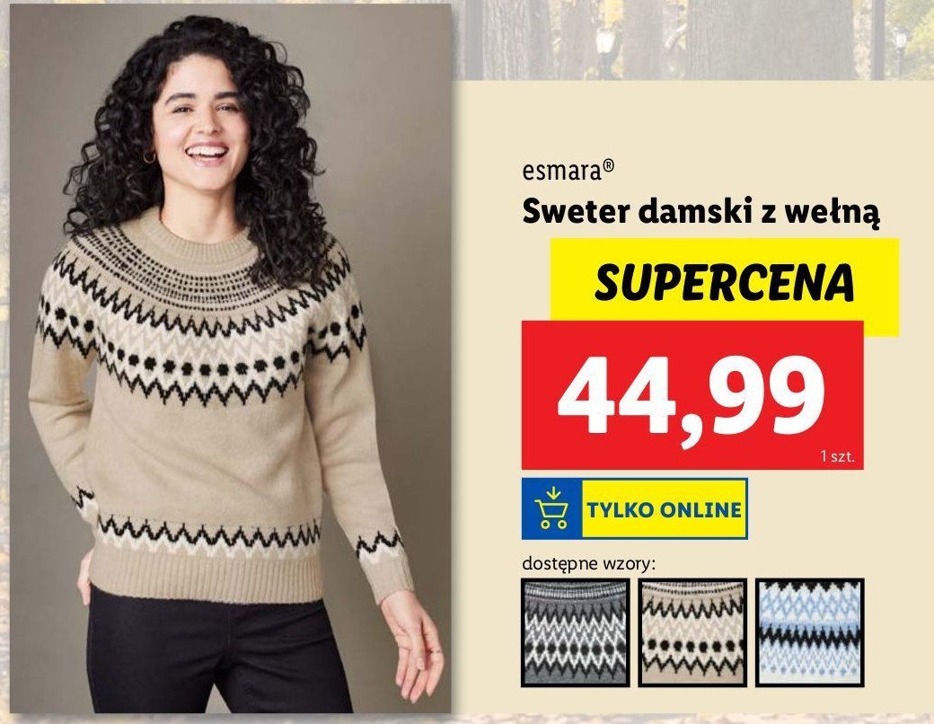 Sweter damski z wełną Esmara promocja