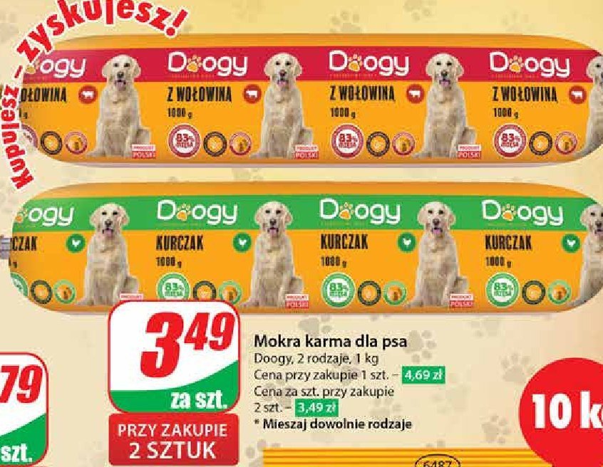 Karma dla psa z kurczakiem Doogy promocja