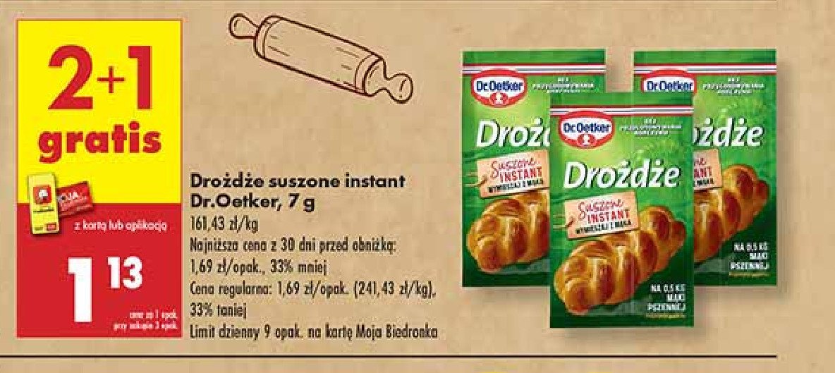 Drożdże Dr. oetker promocja w Biedronka