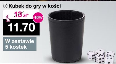 Kubek do gry w kości promocja w Woolworth