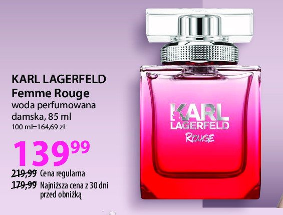 Woda perfumowana Karl lagerfeld femme rouge promocja w Hebe