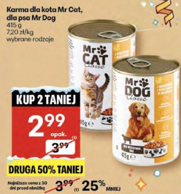 Karma dla kota Mr Cat, dla psa Mr Dog wybrane rodzaje promocja w Delikatesy Centrum